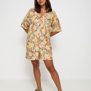 Floral Short Sleeve Romper  RVCA Blossom Overall